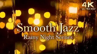 Rainy City Night Scenes & Smooth Jazz Night Music Ambience