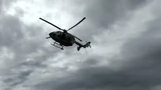 Rescue chopper landing on the farm