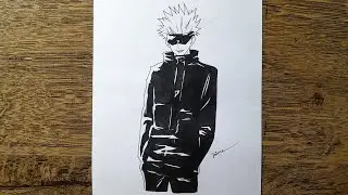 How to draw Satoru Gojo | Step-by-step drawing tutorial | Easy drawing of Satoru Gojo