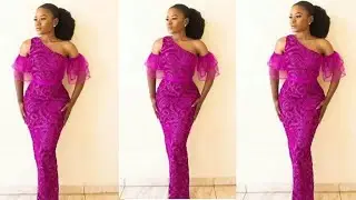 TRENDY MONOSTRAP DRESS | how to make a one sided off shoulder straight cut dress | Line Lace fabric