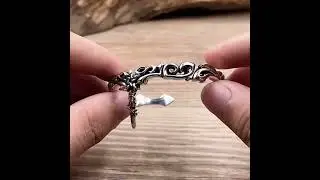 Colimida Silver Bangle with Pentagram Star Pattern
