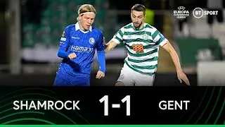 Shamrock v Gent (1-1) | Home side's early goal cancelled out late on | Conference League Highlights