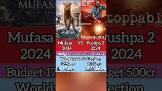 Mufasa vs Pushpa 2 Box Office Collection #cinemaandcollection #youtubeshorts #pushpa2 #mufasa