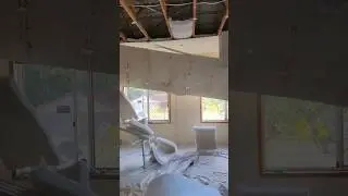Ceiling collapse so easy. lucky