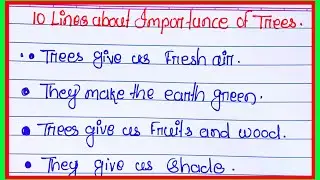 10 lines about importance of trees / 10 lines essay on tree / tree essay on 10 lines for kids /tree