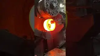 Inside the factory Forging Worker Crafts Bearing Rings from Steel Billets #process #machine #iron