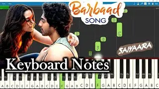 Barbaad Song Keyboard Notes 🎹 | The Rish | Saiyaara Piano Tutorial