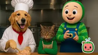 Dog Chef VS Cat 😲 | Tuna Melt Recipe 🍔 | Cocomelon Cosplay | Dog VS Cat Recipe | @CoComelon