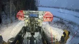 Volvo l60h Plowing snow with Siljum Xline 5000 multi U-plow PART 58