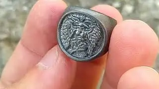 Sterling Silver Baphomet Ring Occult Satanic Ring Sabbatical Goat /Rustic - non-reflective/