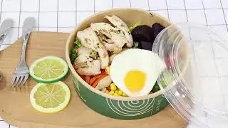 Biodegradable disposable kraft paper soup bowls