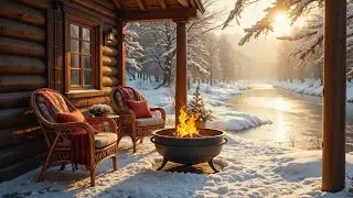 Riverside Winter Retreat | Cozy Porch, Fire 🔥, Snow ❄️ & Soothing Water