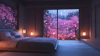 The gentle wind rustles the cherry blossoms, their soft dance bringing peace to the garden🌸