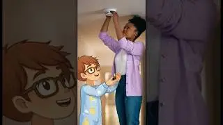 Shaniqua changes the fire alarm 9V battery