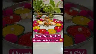 Ganesh Chaturthi Aarti Thali Decoration &mdash; 5-Min DIY (Eco + Fast) | Ganpati Bappa Morya ✨ #shorts