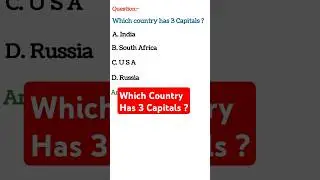 Which Country Has 3 Capitals #gk #gkworld