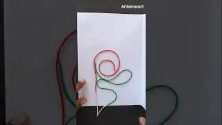 easy beautiful thread painting design|| #shorts #viral #diy  #trending #new #painting