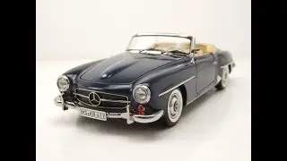 Mercedes 190 SL Cabrio 1957 dunkelblau Modellauto 1:18 Norev