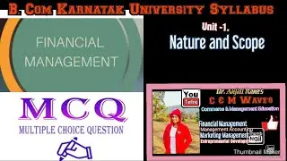 Financial Management - Unit 1- MCQ