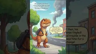 SuperRex: The Punk Rock Hero 🦖 #Hero #Comic #Children #bedtimestories  #dinosaur  #shorts