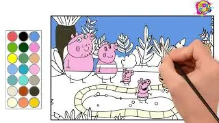 Create Your Dream Pool Party with Peppa Pig: Easy Drawing and Coloring Guide | KidsClub #22