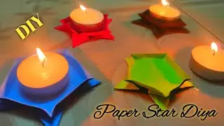 DIY Paper Star Diya || Colourful & Beautiful decorative Diyas || paper craft || 