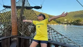 🏴‍☠️🏖️🇧🇷BARCO PIRATA y PLAYA LARANJEIRAS EN BRASIL 