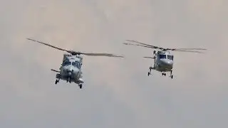 Westland WG-13 Lynx HAS2 and NHI NH-90 NFH French NAVY arrival at RNAS Yeovilton Air Day 2018