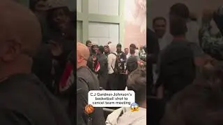 C.J Gardner-Johnson cancels meeting with basketball shot 😱 #shorts  #eagles #basketball #trickshots