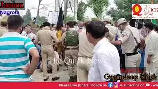 JKUT Jammu , Nagrota Jagti Kashmiri people protest with Black Flag and Demand for Justices , Jammu..