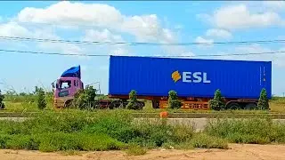 Container Truck delivery service the road(part 09)#containerlorry 