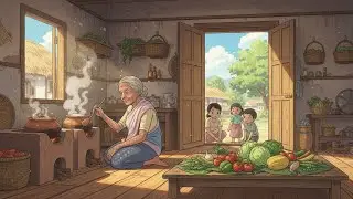 A Gentle Day in Our Village Home | Slow Family Routine | Wait For End | Ghibli Family | Ghibli-Style
