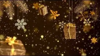 Golden Christmas Visuals - Xtmas Background Video (no sound) -  VJ Loop Free Stock Footage - 4k