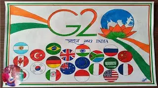 G20 Drawing/ G20 India Logo Drawing/One Earth One Family One Future/ Poster Drawing On G20 India