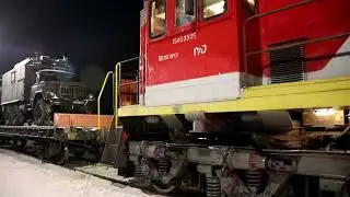 Exclusive video: Russian army train on the way to Belarus