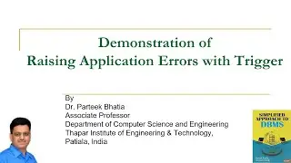 Demonstration of Raising Application Errors with Triggers