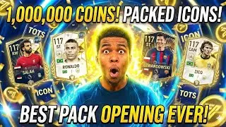 THE BEST PACK OPENING EVER IN FC MOBILE HISTORY! 1 MILLION COINS = UNLIMITED ICONS! 😱🔥