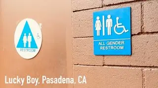 All Gender Restroom Tour Full Shoot with Proflo Toilet Flush | Lucky Boy, Pasadena, California, USA 