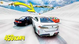 СПУСК ПО ЗИМНЕЙ ЛЕДЯНОЙ ТРАССЕ НА ЧИТ ТАЧКАХ В BEAMNG DRIVE!