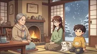 🌨️ Snow Falling Outside a Warm Room | Ghibli-Style Cozy Winter ASMR