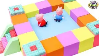 Learn Colors Kinetic Sand Rainbow Swimming Pool l Surprise Toys - How To Make For Kids