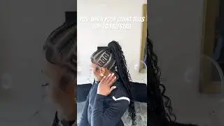 Freestyle design stitch braid ponytail 🔥#howtobraid #stitchbraids