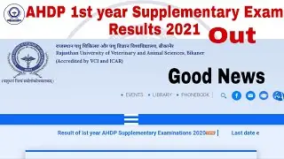 Result of 1st year AHDP Supplementary Examinations 2020-21, Rajuvas bikaner, veterinarydiplomaresult
