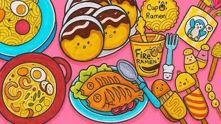 CUTE Paper Food! 🍜 Crafting Miniature Ramen & Snacks DIY