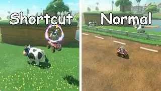 Mario Kart World Moo Moo Meadows World Record Shortcuts Tutorial