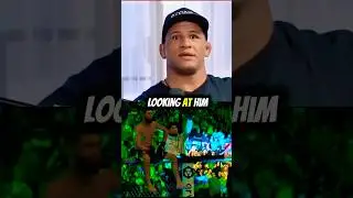 Gilbert saw Khamzat sitting on the cage&hellip; & knew it was WAR 🧨 #khamzatchimaev #gilbertburns #ufc