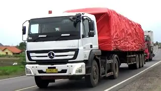 FULL TRUCK TRAILER BESAR, PANJANG & BERAT !!! MERCEDES-BENZ AXOR, HINO 500, QUESTER, FAW, ISUZU GIGA