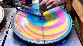 Giant Rainbow Galaxy Crepe - Thai Street Food