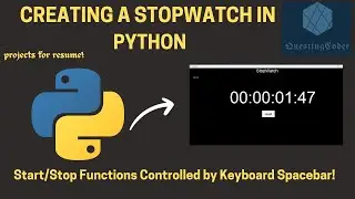 Create a Stopwatch in Python Tkinter: Full Tutorial with Keyboard Control!. Project for resume!