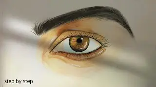How To Draw Realistic Eye | Step by Step # Colour Pencils # Easy To Follow |